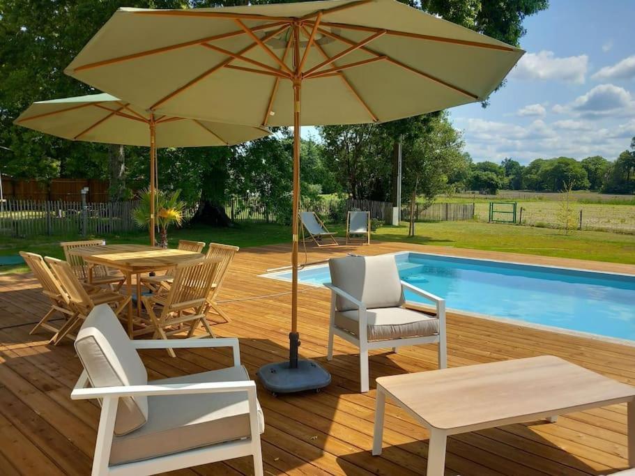 Maison Neuve Avec Piscine Chauffee, 4 Kms De Contis Plage Saint-Julien-en-Born Exterior photo